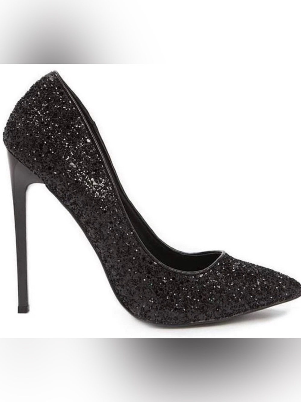 Forever 21 Black Glitter Pointed-Toe Women's Pumps